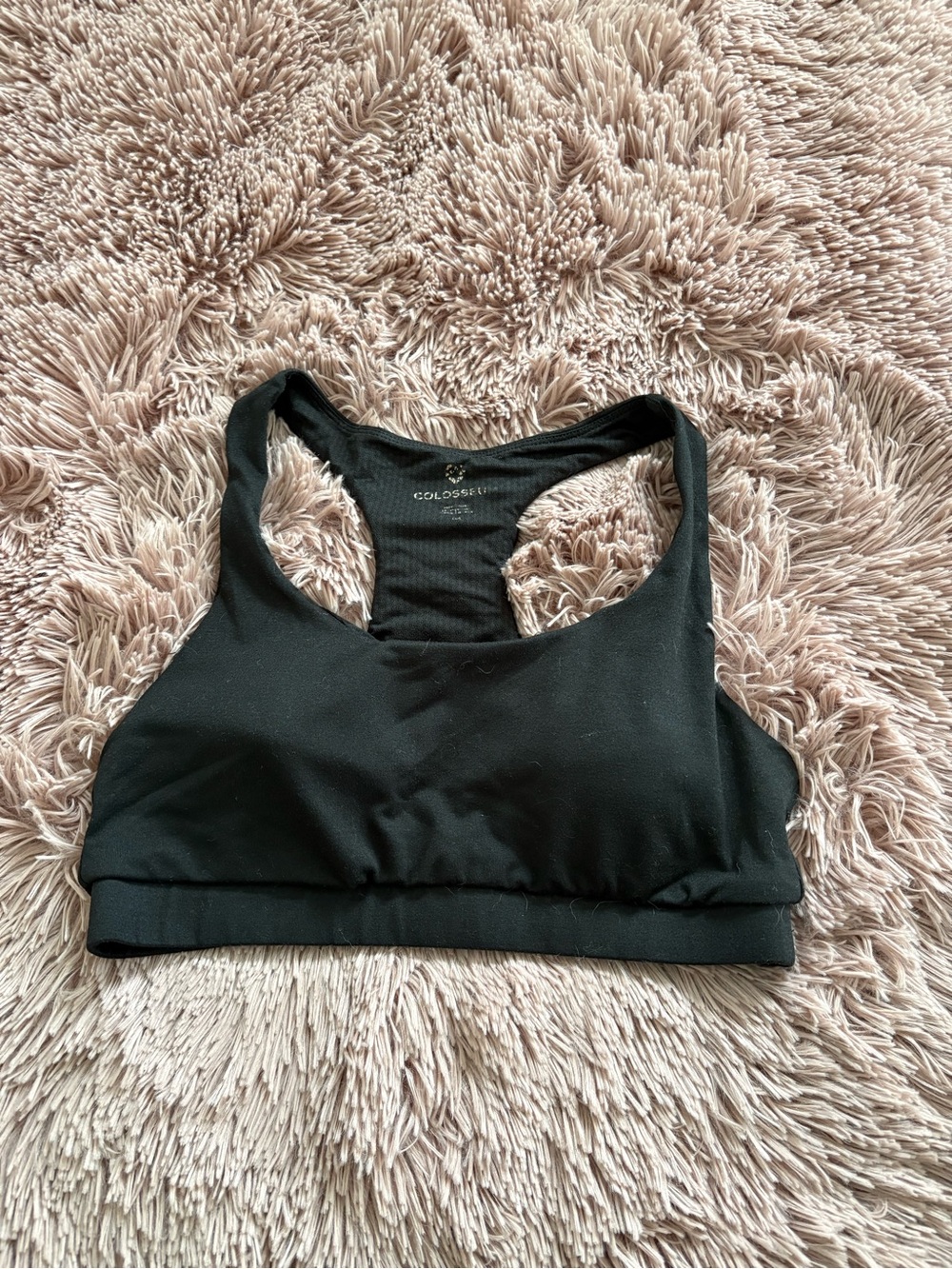 Colosseum Black Racerback Sports Bra with Pocket